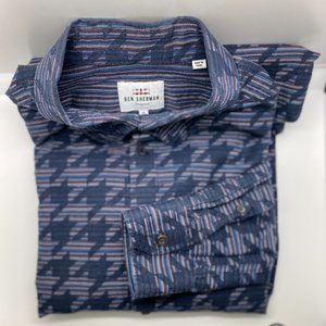 Ben Sherman Long Sleeve Geometric Tessellation Shirt - Medium